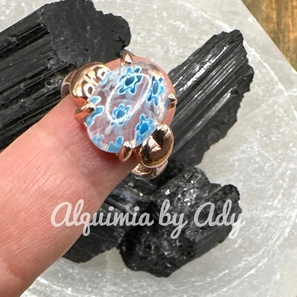 Alquimia by Ady Blue Floral Ring - Picture 2 of 3
